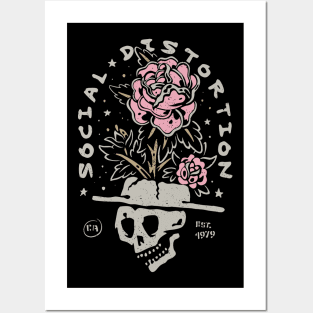 Skull Flower Womens Posters and Art